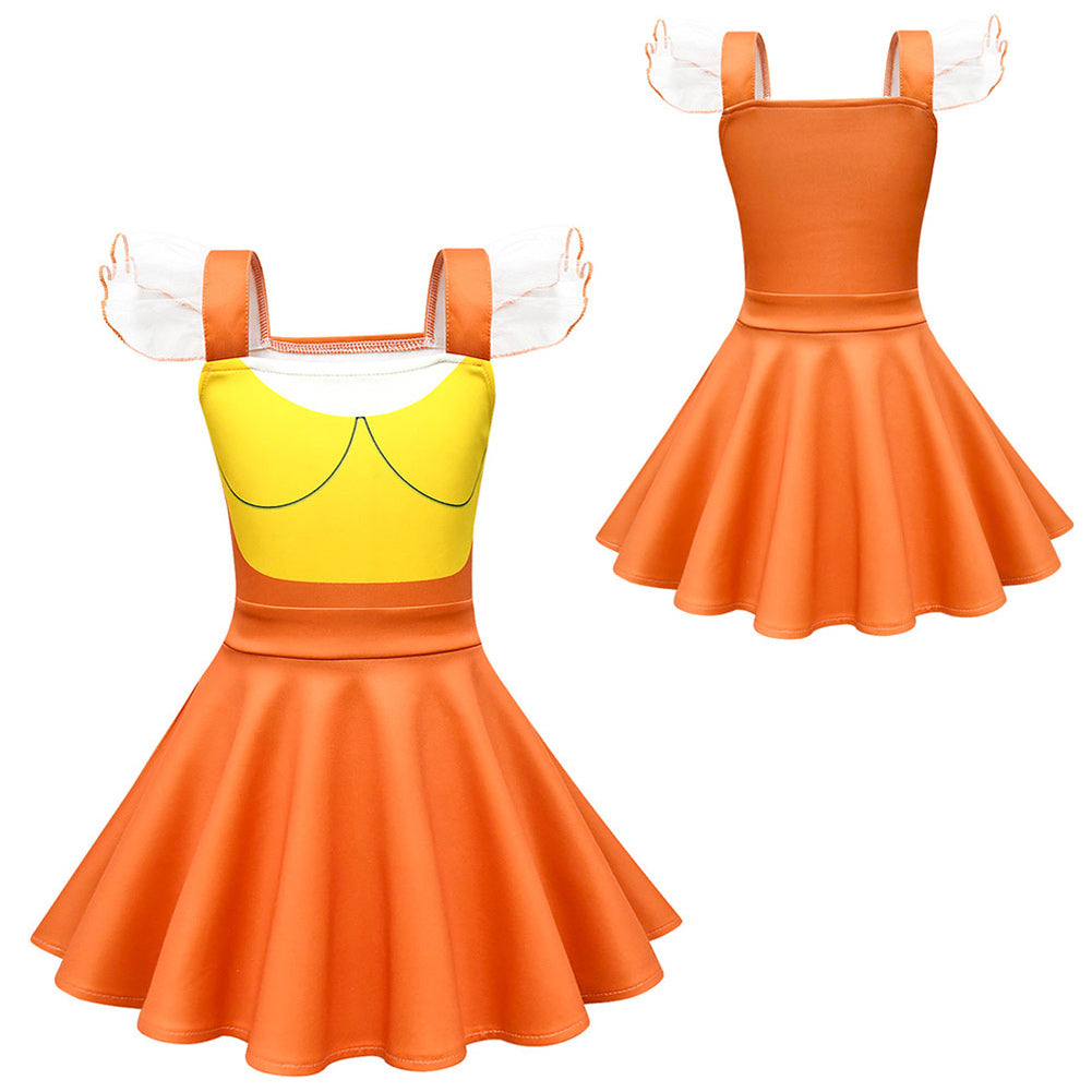 open lace back dress Wanna Party Kids Halloween Squid Game Doll Costume with Mask for Girls