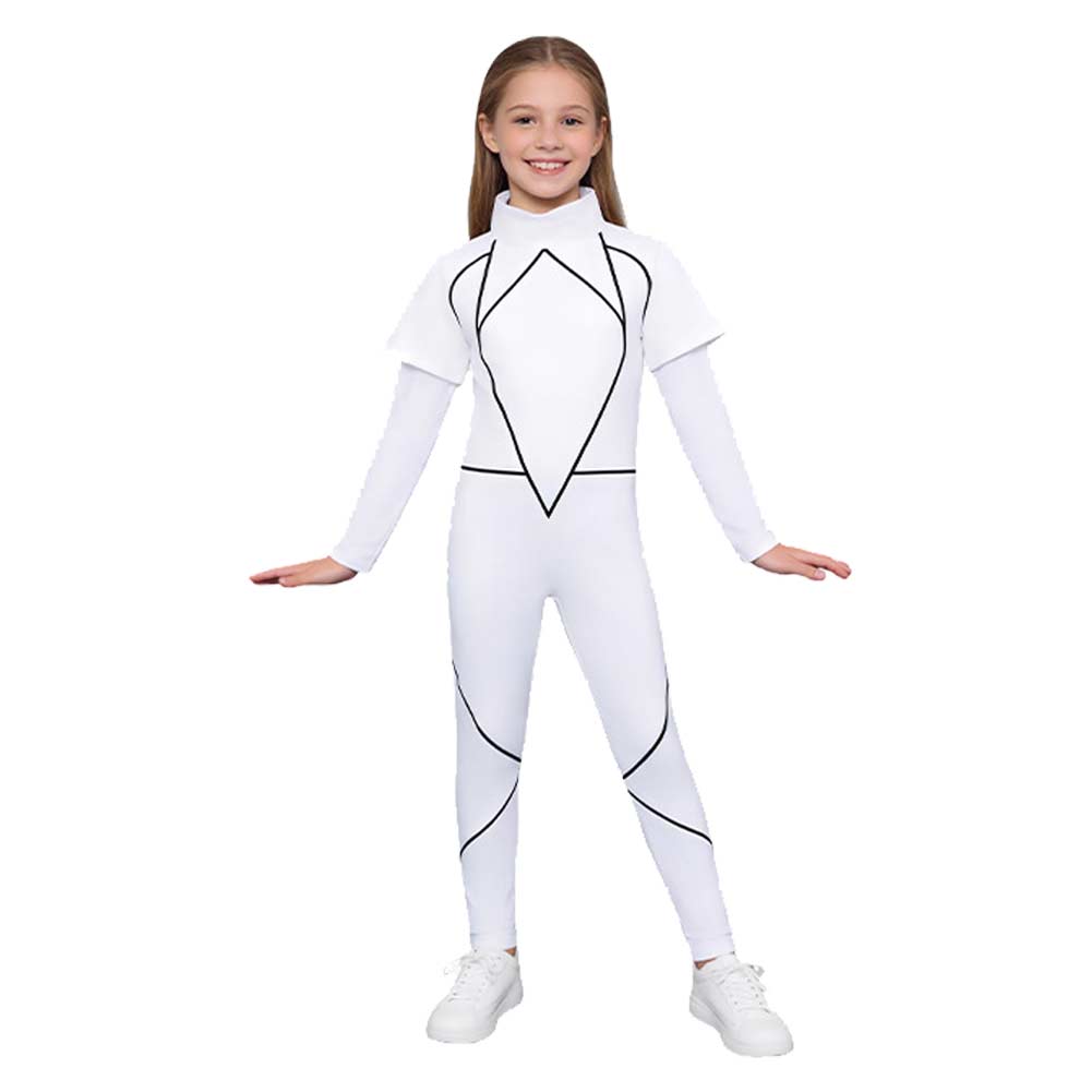 Kids Children Stranger Things (2026) Kali Prasad White Jumpsuit Outfits Cosplay Costume