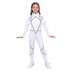 Kids Children Stranger Things (2026) Kali Prasad White Jumpsuit Outfits Cosplay Costume