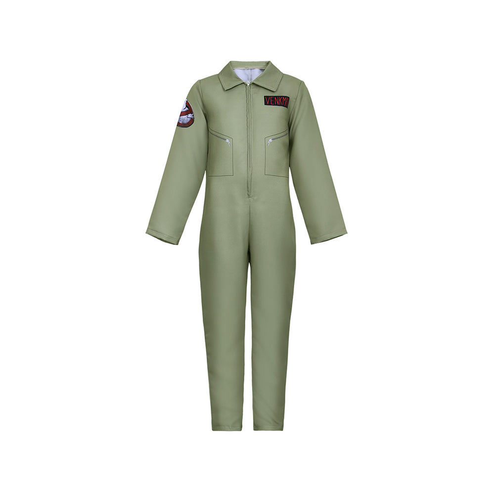 Kids Children Stranger Things Ghostbusters Green Jumpsuit Outfits Cosplay Costume 