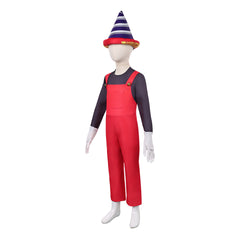 Kids Children The Super Mario Galaxy Movie (2026) Drill Mario Red Set Outfits Cosplay Costume