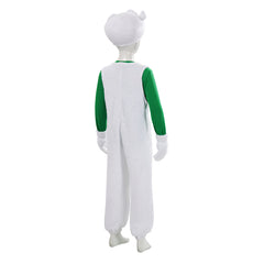 Kids Children The Super Mario Galaxy Movie (2026) Luigi White Green Set Outfits Cosplay Costume