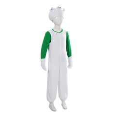 Kids Children The Super Mario Galaxy Movie (2026) Luigi White Green Set Outfits Cosplay Costume