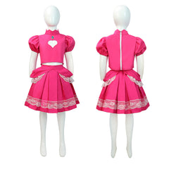 Kids Children The Super Mario Galaxy Movie (2026) Princess Peach Pink Outfits Cosplay Costume