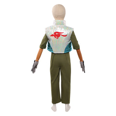 Kids Children The Super Mario Galaxy Movie (2026) Star Fox McCloud Green Jumpsuit Set Outfits Cosplay Costume