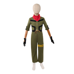 Kids Children The Super Mario Galaxy Movie (2026) Star Fox McCloud Green Jumpsuit Set Outfits Cosplay Costume