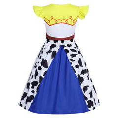 Kids Children Toy Story (2026) Jessie Yellow Blue Top Skirt Cowgirl Outfits Cosplay Costume