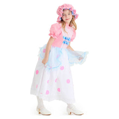 Kids Children Toy Story Bo Peep Pink White Dress Set Outfits Cosplay Costume