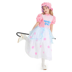 Kids Children Toy Story Bo Peep Pink White Dress Set Outfits Cosplay Costume