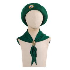 Kids Children Troop Beverly Hills Scouts Green Hat Scarf Set Cosplay Accessories Props