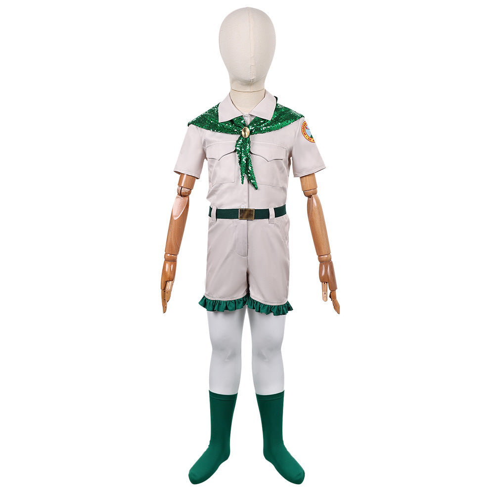 Kids Children Troop Beverly Hills Scouts Green Uniform Set Outfits Cosplay Costume