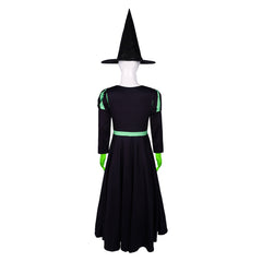 Kids Children Wicked Elphaba Black Dress Outfits Cosplay Costume Halloween Carnival Suit