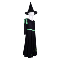 Kids Children Wicked Elphaba Black Dress Outfits Cosplay Costume Halloween Carnival Suit