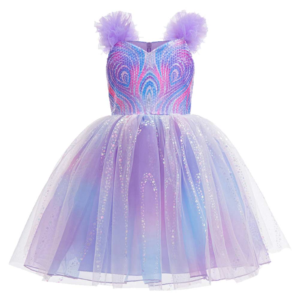 Kids Children Wicked: For Good (2025) Glinda Purple Tutu Dress Outfits Cosplay Costume
