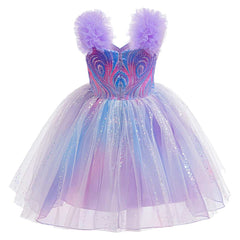 Kids Children Wicked: For Good (2025) Glinda Purple Tutu Dress Outfits Cosplay Costume