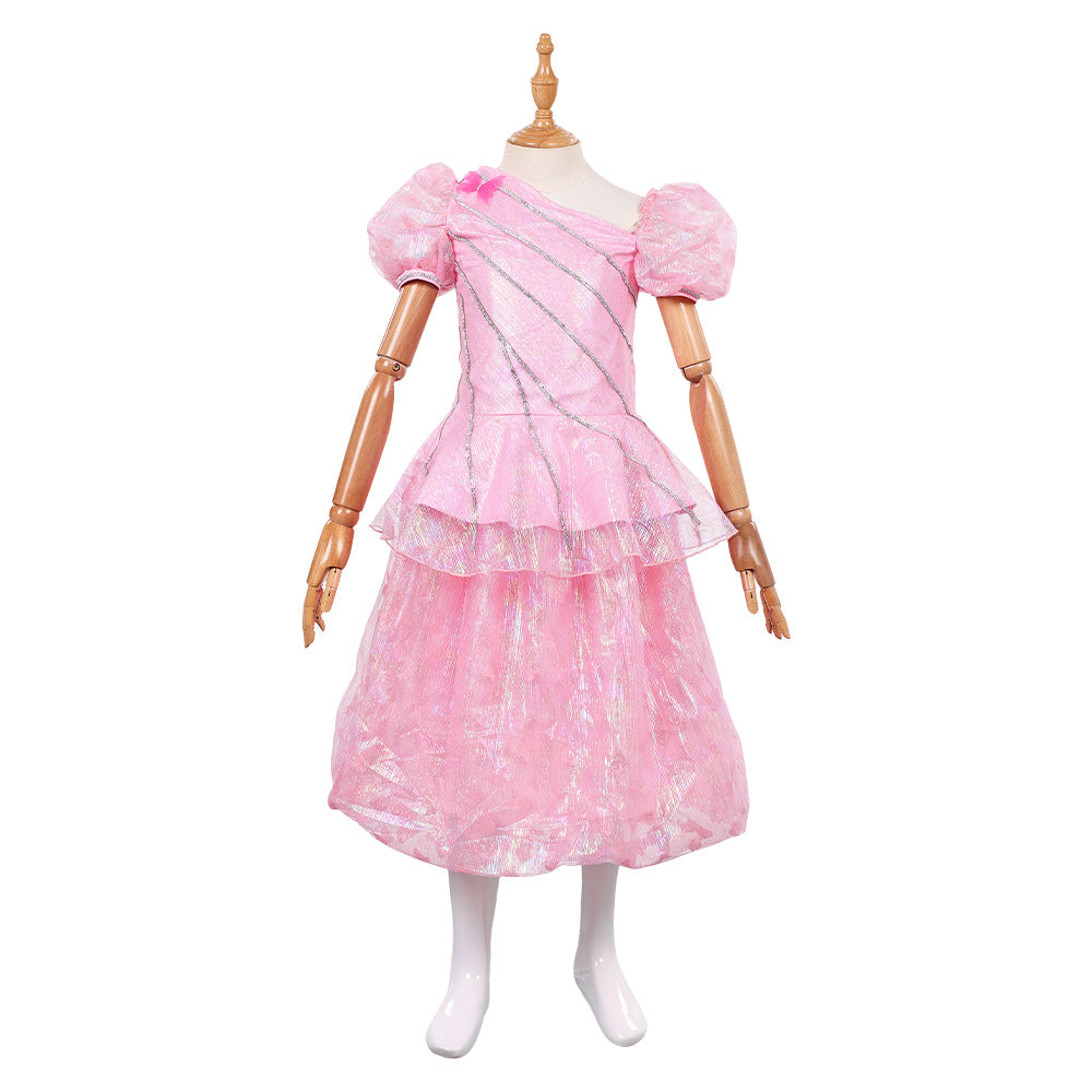 Kids Children Wicked: For Good (2025) Glinda Young Pink Skirt Set Outfits Cosplay Costume
