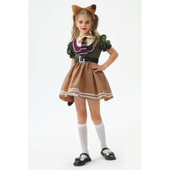 Kids Children Zootopia Nick Dress Animals Set Outfits Cosplay Costume 