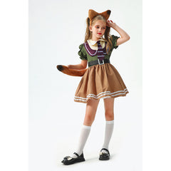 Kids Children Zootopia Nick Dress Animals Set Outfits Cosplay Costume 