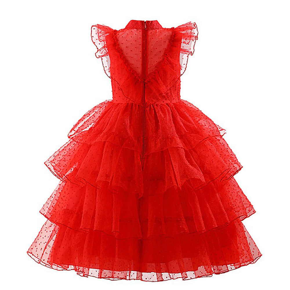 Kids Beetlejuice 2 (2024) Lydia Red Wedding Dress Cosplay Costume Outf –  Coshduk