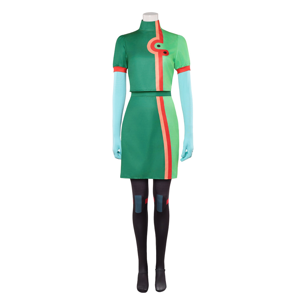 Knights Of Guinevere (2025) Andi Green Top Skirt Set Outfits Cosplay Costume 