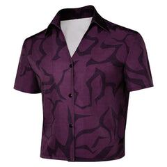 KPop Demon Hunters (2025) Abby Saja Black Purple Shirt Cosplay Costume  ​