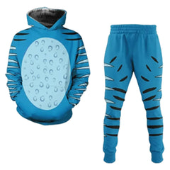 KPop Demon Hunters (2025) Blue Derpy Tiger Hoodie Trouser Set Outfits Cosplay Costume