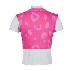 KPop Demon Hunters (2025) Mystery Saja Pink Vest White Top Outfits Cosplay Costume 