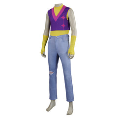 KPop Demon Hunters (2025) Mystery Saja Purple Top Trousers Set Outfits Cosplay Costume 