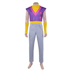 KPop Demon Hunters (2025) Mystery Saja Purple Vest Trousers Set Outfits Cosplay Costume 
