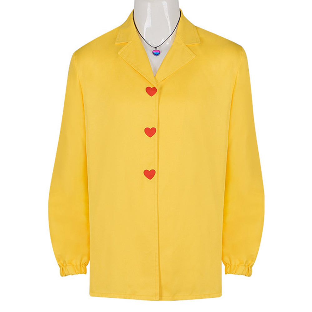 KPop Demon Hunters (2025) Romance Saja Yellow Shirt Necklace Set Outfits Cosplay Costume