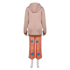 KPop Demon Hunters (2025) Rumi Brown Hoodie Orange Pants Sleepwear Cosplay Costume 