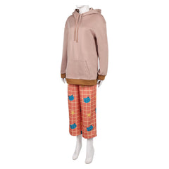 KPop Demon Hunters (2025) Rumi Brown Hoodie Orange Pants Sleepwear Cosplay Costume 