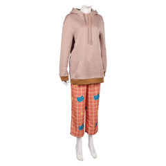 KPop Demon Hunters (2025) Rumi Brown Hoodie Orange Pants Sleepwear Cosplay Costume 