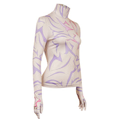 KPop Demon Hunters (2025) Rumi Jinu Purple Demon Patterns Top Cosplay Costume 