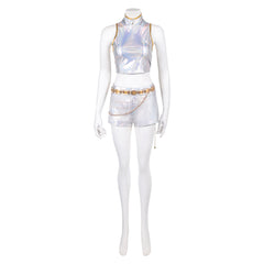 KPop Demon Hunters (2025) Rumi White Holographic Set Outfits Huntrix Cosplay Costume ​