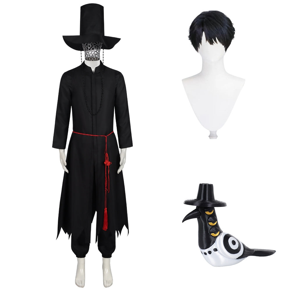 KPop Demon Hunters (2025) Saja Boys Grim Reaper Hanbok Black Coat Set Outfits Cosplay Costume