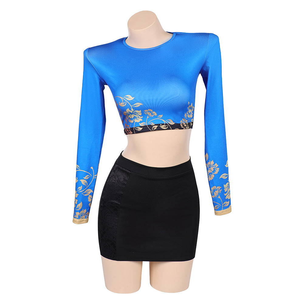 KPop Demon Hunters (2025) Zoey Blue Black Set Outfits Cosplay Costume 