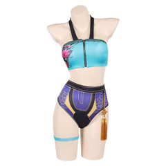 KPop Demon Hunters (2025) Zoey Blue Swimsuit Set Outfits Cosplay Costume - Coshduk