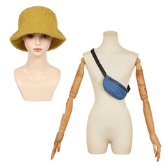 Zoey Yellow Fleece Bucket Hat Blue Sling Bag Cosplay Accessories Props