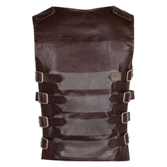 Kraven The Hunter (2024) Kraven Brown Leather Vest Outfits Cosplay Costume 