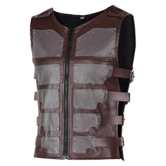 Kraven The Hunter (2024) Kraven Brown Leather Vest Outfits Cosplay Costume 