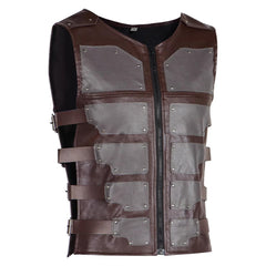 Kraven The Hunter (2024) Kraven Brown Leather Vest Outfits Cosplay Costume 