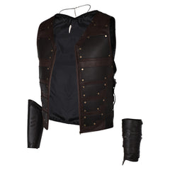 Kraven The Hunter (2024) Kraven Brown Vest Wrist Guards Outfits Cosplay Costume 