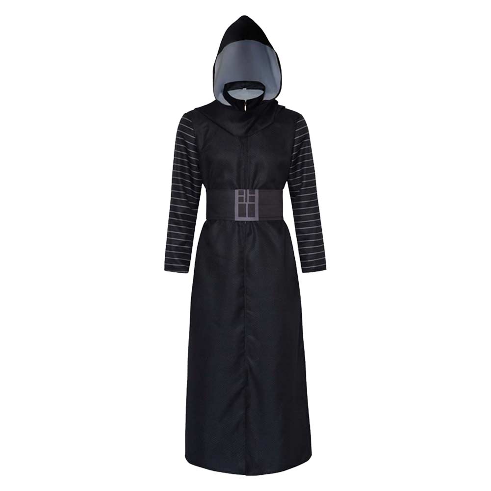 Kylo Ren Black Hooded Coat Robe Simple Outfits Cosplay Costume Halloween Suit 