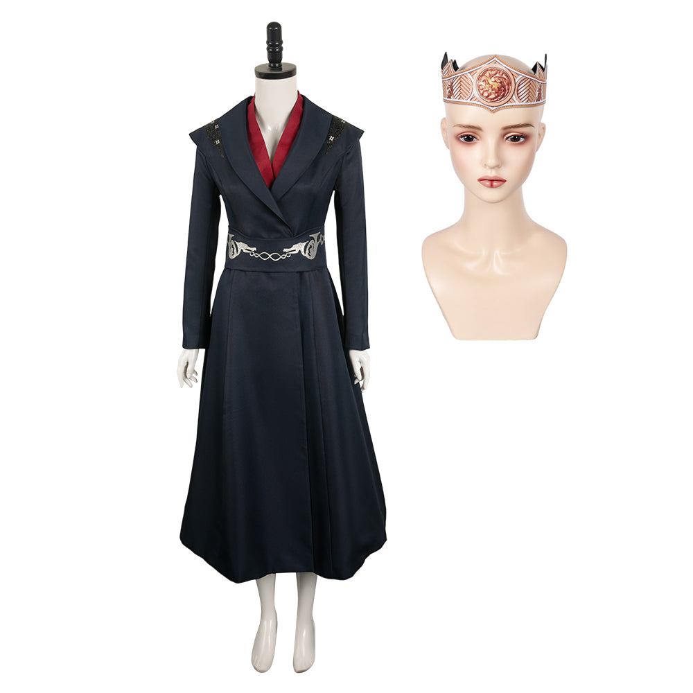 TV House Of The Dragon Season 2 (2024) Rhaenys Targaryen Black Dress Cosplay Costume