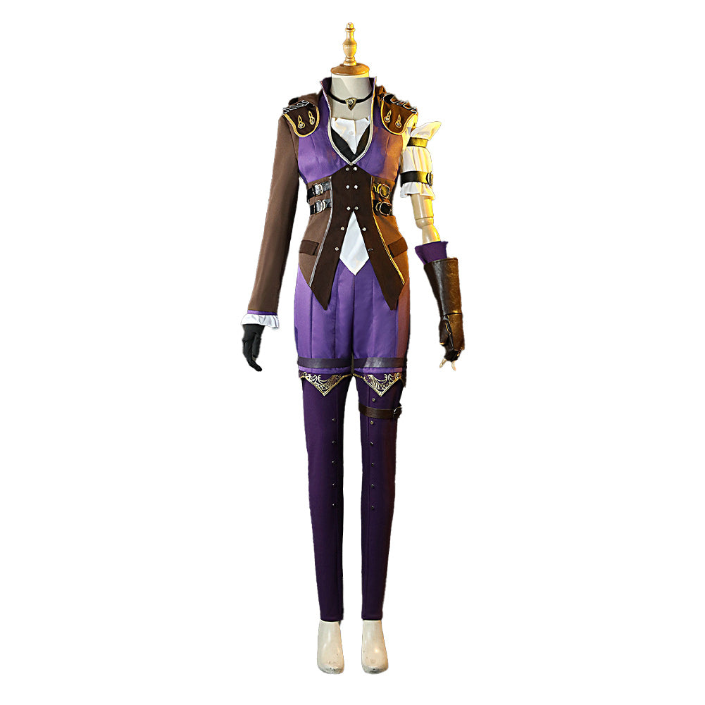 League Of Legends Arcane Caitlyn Skin Purple Outfits Cosplay Costume 