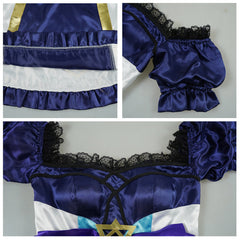 League Of Legends Gwen Blue White Lolita Dress Set Outfits Cosplay Costume 