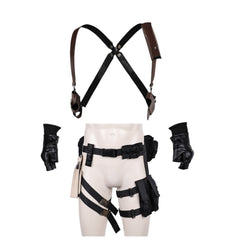 Resident Evil 4 Remake Leon S.Kennedy Gloves Suspenders Straps Belt Cosplay Accessories Props
