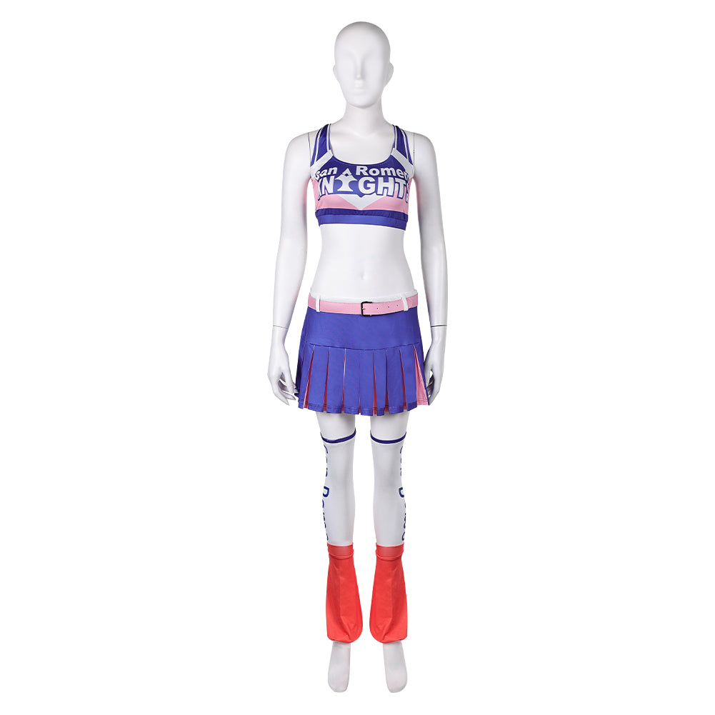 Lollipop Chainsaw RePOP (2024) Juliet Blue Pink Cheerleader Outfits Cosplay Costume