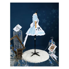 LoveLive TCG Muse μ's Blue White Alice Dress Set Outfits Cosplay Costume 